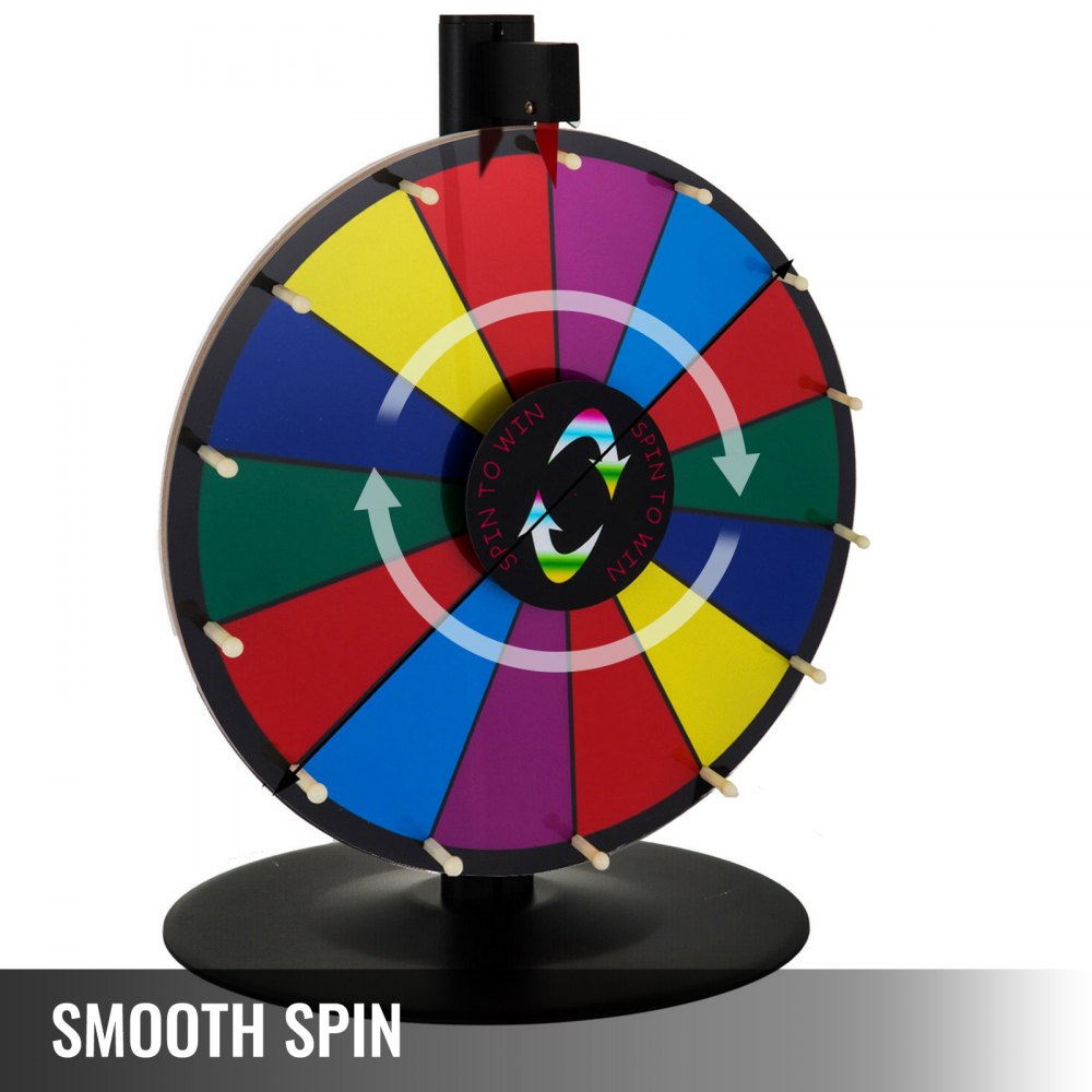 18'' 46cm Multicolor Tabletop Prize Wheel Editable Dry Erase Fortune Game