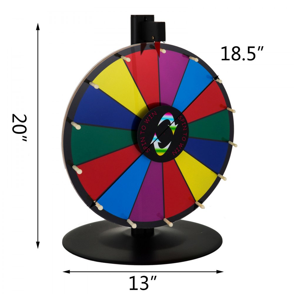 18'' 46cm Multicolor Tabletop Prize Wheel Editable Dry Erase Fortune Game