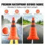 VEVOR Safety Cones, 2 Pack 18 inch Collapsible Traffic Cones, Construction Cones with Reflective Collars, Wide Base and A Storage Bag, for Traffic Control, Driving Training, Parking Lots