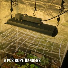 VEVOR Light Hangers Adjustable 3-Pair Rope Clip Hanger 1/8 Inch Grow Light Rope Hanger 6-Feet Long Adjustable Rope Ratchet Hangers 150 LBS Weight Capacity Each Pair Used with Grow Light, Grow Bags