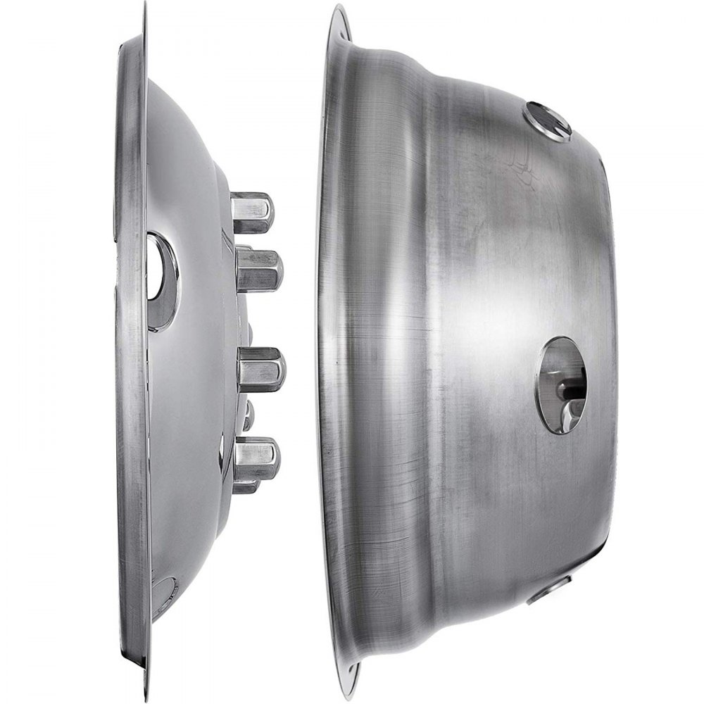 VEVOR Polished 19.5" 10 Lug Wheel Simulators Stainless Steel Bolt Kit Hubcap Kit Fit for 2005-2020 Ford F450/F550 2WD Trunk Dually Wheel Cover Set