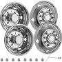 VEVOR Polished 19.5" 10 Lug Wheel Simulators Stainless Steel Bolt Kit Hubcap Kit Fit for 2005-2020 Ford F450/F550 2WD Trunk Dually Wheel Cover Set