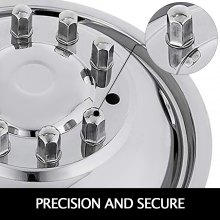 VEVOR Polished 19.5" 10 Lug Wheel Simulators Stainless Steel Bolt Kit Hubcap Kit Fit for 2005-2020 Ford F450/F550 2WD Trunk Dually Wheel Cover Set