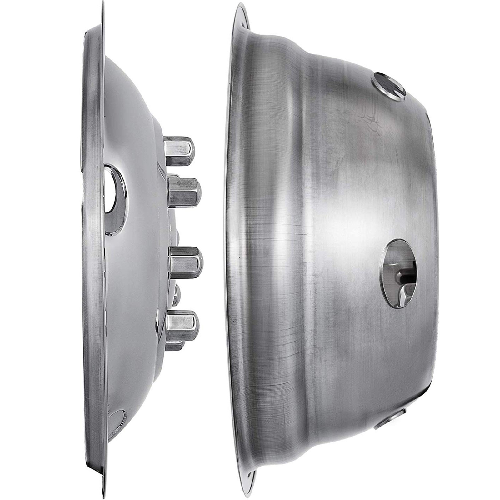 VEVOR Polished 19.5" 10 Lug Wheel Simulators Stainless Steel Bolt Kit Hubcap Kit Fit for 2005-2020 Ford F450/F550 2WD Trunk Dually Wheel Cover Set