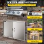 71x48cm Outdoor Kitchen Door BBQ Island Double Access Doors Stainless Steel