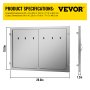 VEVOR BBQ Access Door 28W X 19H Inch, Double BBQ Door Stainless Steel, Outdoor Kitchen Doors for BBQ Island, Grill Station, Outside Cabinet