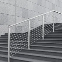 VEVOR Cable Railing Post, 42" x 2" x 2" Steel 30° Angled Hole Stair Railing Post, 12 Pre-Drilled Holes, SUS304 Stainless Steel Cable Rail Post with Horizontal and Curved Bracket, 1-Pack, Silver 1JZLGZ1067556VUN5V0
