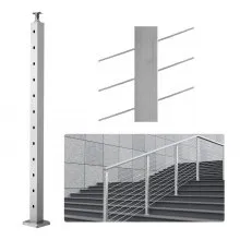 VEVOR Cable Railing Post, 42" x 2" x 2" Steel 30° Angled Hole Stair Railing Post, 12 Pre-Drilled Holes, SUS304 Stainless Steel Cable Rail Post with Horizontal and Curved Bracket, 1-Pack, Silver 1JZLGZ1067556VUN5V0