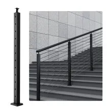 VEVOR Cable Railing Post 42x2x2in 30° Angled Hole Stair Railing Post Black 1Pc 1JZLGZ106755Y9XMJV0