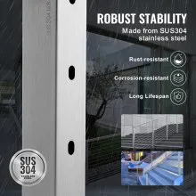 VEVOR Cable Railing Post 36x2x2in Horizontal Hole Deck Railing Post Silver 1Pack