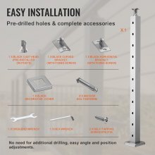 VEVOR Cable Railing Post 36x2x2in Horizontal Hole Deck Railing Post Silver 1Pack