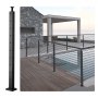 VEVOR Cable Railing Post 36x1x2in L-Shaped Hole Corner Railing Post Black 1Pc