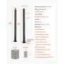 VEVOR Cable Railing Post, 42x1x2 Inch Corner Railing Post, with L-Shaped Pre-Drilled Holes, Stainless Steel Cable Rail Post with Horizontal and Curved Bracket, 1-Pack, Black, 1JZLGZXHS10607YXO001V0