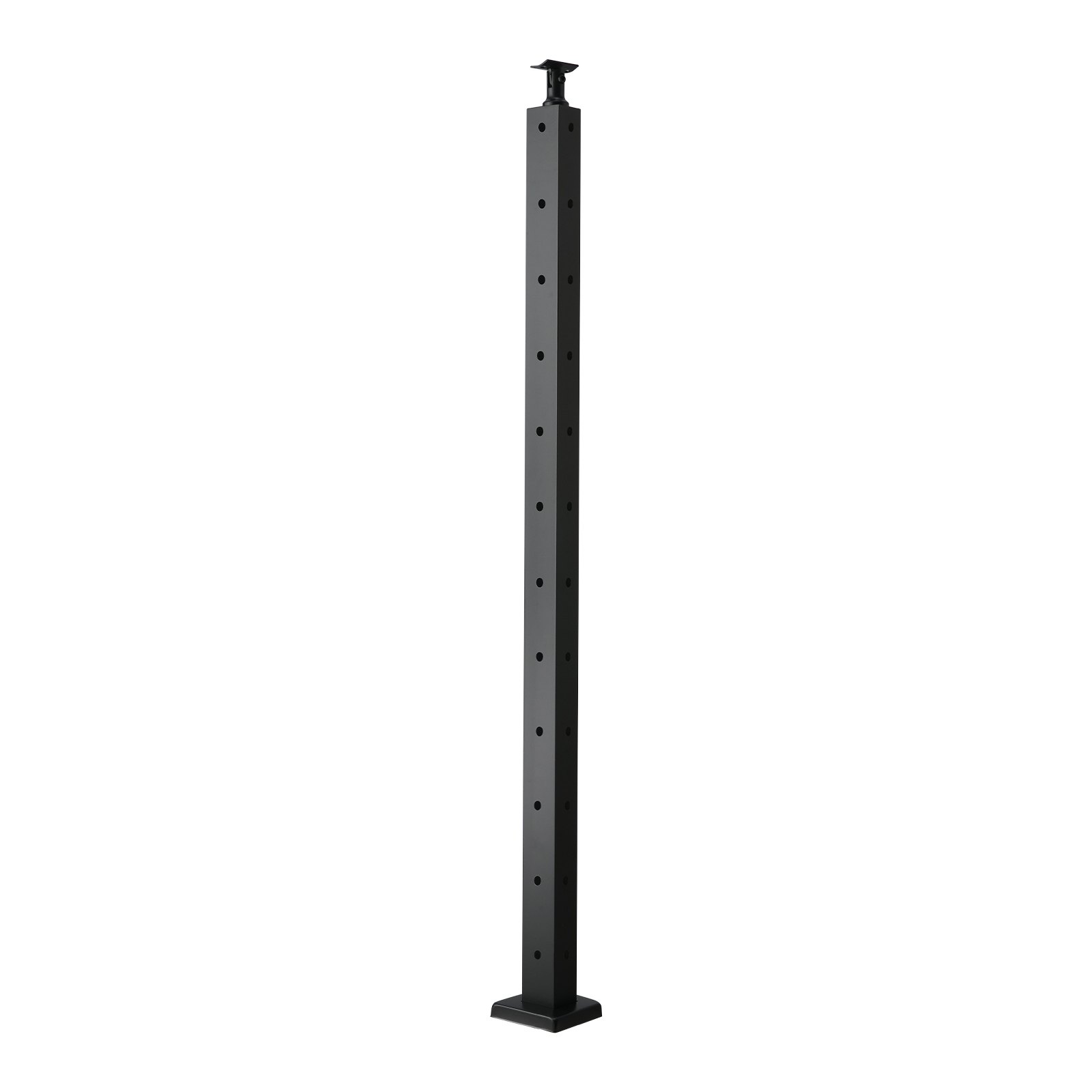 VEVOR Cable Railing Post, 42x1x2 Inch Corner Railing Post, with L-Shaped Pre-Drilled Holes, Stainless Steel Cable Rail Post with Horizontal and Curved Bracket, 1-Pack, Black, 1JZLGZXHS10607YXO001V0