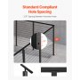 VEVOR Cable Railing Post, 42x2x2 Inch Corner Railing Post, with L-Shaped Pre-Drilled Holes, Stainless Steel Cable Rail Post with Horizontal and Curved Bracket, 1-Pack, Black, 1JZLGZXHS1065S1EW001V0
