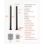 VEVOR Cable Railing Post, 42x2x2 Inch Corner Railing Post, with L-Shaped Pre-Drilled Holes, Stainless Steel Cable Rail Post with Horizontal and Curved Bracket, 1-Pack, Black, 1JZLGZXHS1065S1EW001V0