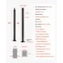 VEVOR Cable Railing Post, 42x2x2 Inch Level Deck Stair Posts, 1-Pack Stainless Steel Cable Handrail Post, Pre-Drilled Pickets with Mounting Bracket Stair Railing Kit, Black, 1JZLGZXHS106AWJO6001V0