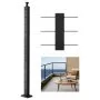 VEVOR Cable Railing Post, 42x2x2 Inch Level Deck Stair Posts, 1-Pack Stainless Steel Cable Handrail Post, Pre-Drilled Pickets with Mounting Bracket Stair Railing Kit, Black, 1JZLGZXHS106AWJO6001V0