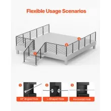 VEVOR Cable Railing Post, 42x2x2 Inch Level Deck Stair Posts, 1-Pack Stainless Steel Cable Handrail Post, Pre-Drilled Pickets with Mounting Bracket Stair Railing Kit, Black, 1JZLGZXHS106AWJO6001V0