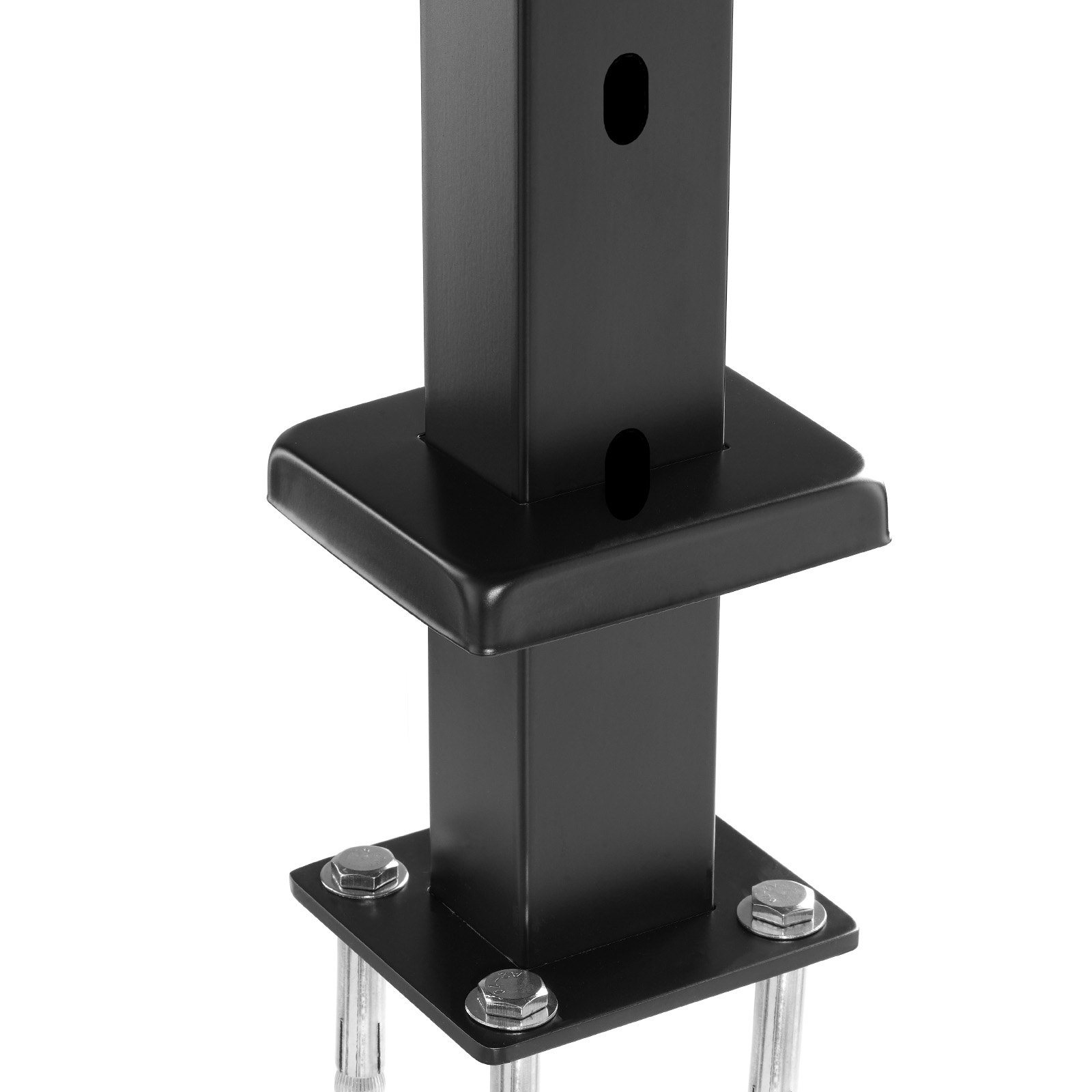 VEVOR Cable Railing Post, 42x1x2 Inch Stair Railing Post, with Pre-Drilled 30° Angled Holes, Stainless Steel Cable Rail Post with Horizontal and Curved Bracket, 1-Pack, Black, 1JZLGZXHS106VRA3X001V0
