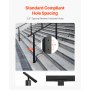 VEVOR Cable Railing Post, 36x1x2 Inch Stair Railing Post, with Pre-Drilled 30° Angled Holes, Stainless Steel Cable Rail Post with Horizontal and Curved Bracket, 1-Pack, Black, 1JZLGZXHS91402OS1001V0