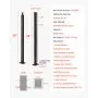 VEVOR 1-Pack Cable Railing Post, 36x2x2 In Horizontal-Hole Deck Railing Post with Pre-Drilled Holes, Stainless Steel Cable Rail Post with Horizontal and Curved Bracket, Black, 1JZLGZXHS9148RVYS001V0