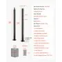 VEVOR Cable Railing Post, 36x1x2 Inch Corner Railing Post, with L-Shaped Pre-Drilled Holes, Stainless Steel Cable Rail Post with Horizontal and Curved Bracket, 1-Pack, Black, 1JZLGZXHS914IVCFL001V0