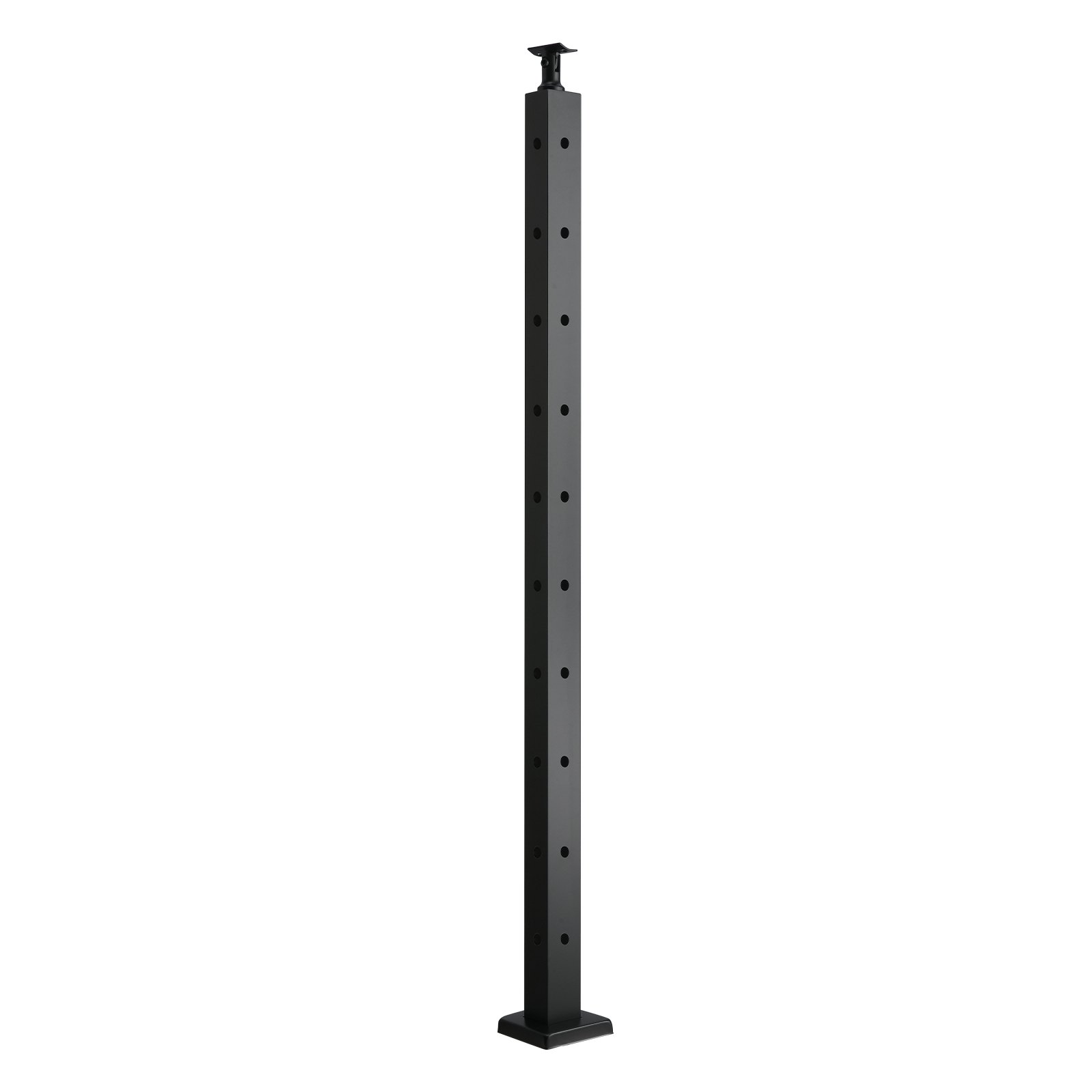 VEVOR Cable Railing Post, 36x1x2 Inch Corner Railing Post, with L-Shaped Pre-Drilled Holes, Stainless Steel Cable Rail Post with Horizontal and Curved Bracket, 1-Pack, Black, 1JZLGZXHS914IVCFL001V0