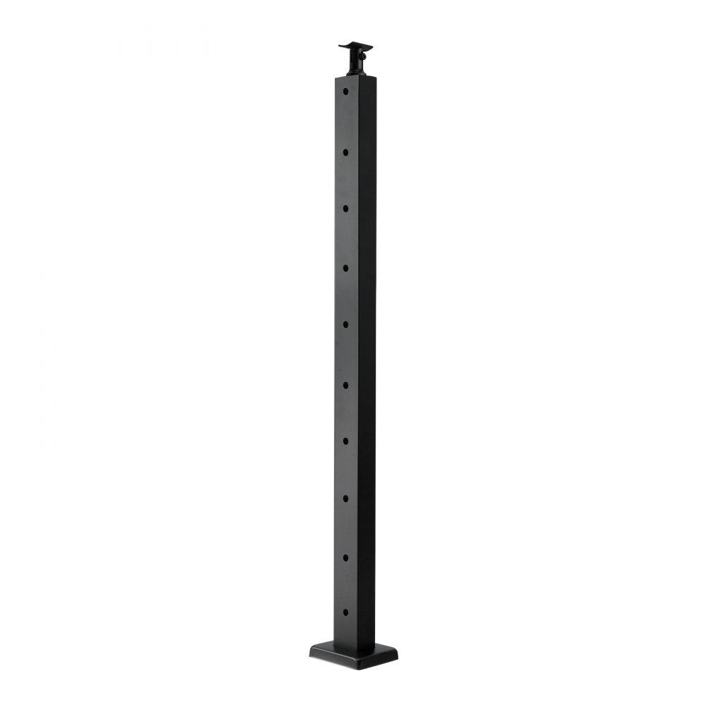 VEVOR Cable Railing Post, 36x1x2 Inch Level Deck Stair Posts, 1-Pack Stainless Steel Cable Handrail Post, Pre-Drilled Pickets with Mounting Bracket Stair Railing Kit, Black, 1JZLGZXHS914LZA6X001V0