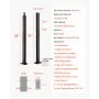 VEVOR Cable Railing Post, 36x1x2 Inch Level Deck Stair Posts, 1-Pack Stainless Steel Cable Handrail Post, Pre-Drilled Pickets with Mounting Bracket Stair Railing Kit, Black, 1JZLGZXHS914LZA6X001V0
