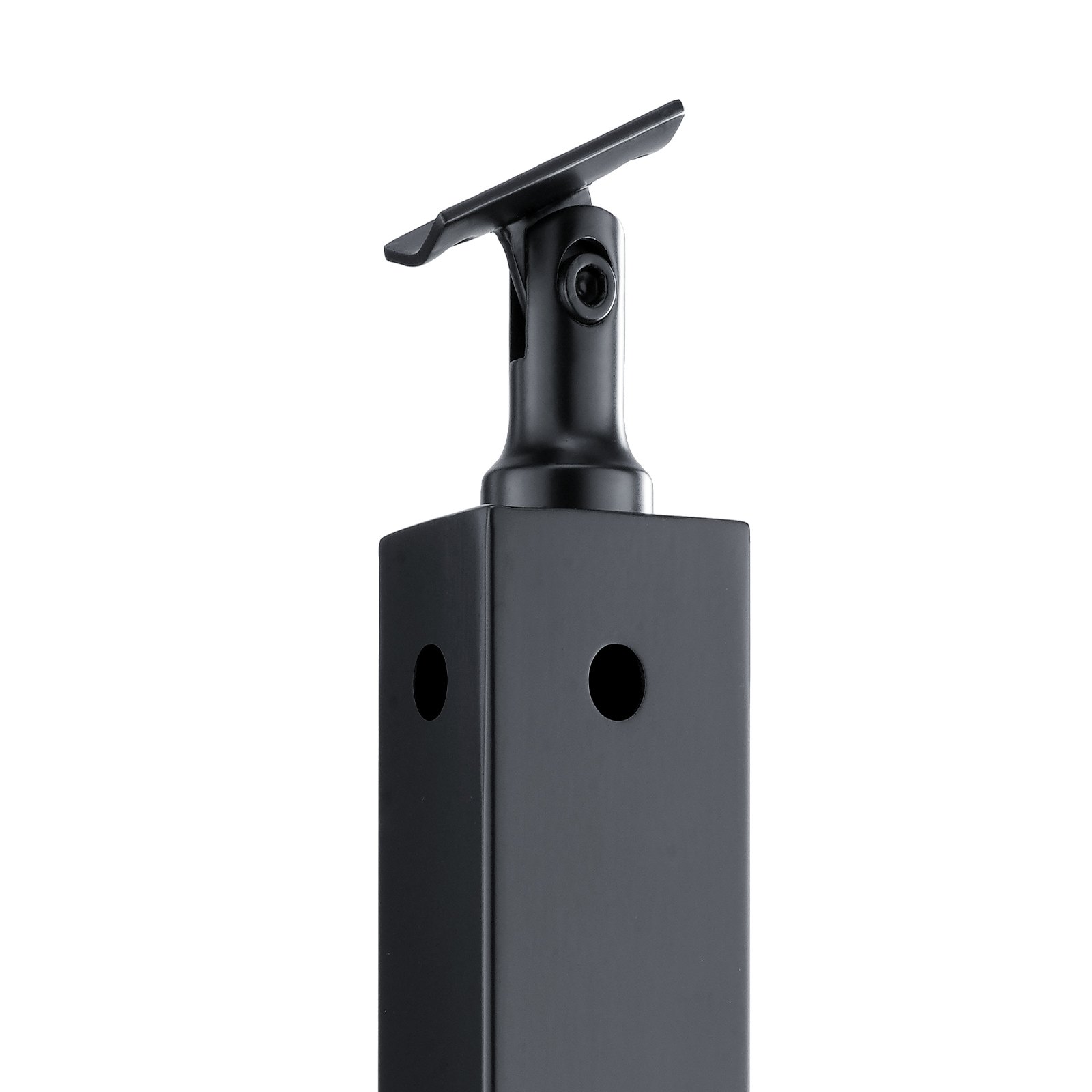 VEVOR Cable Railing Post, 914.4 x 50.8 x 50.8 mm Corner Railing Post, with L-Shaped Pre-Drilled Holes, Stainless Steel with Horizontal and Curved Bracket, 1-Pack, Black, 1JZLGZXHS914ZPBNY001V0