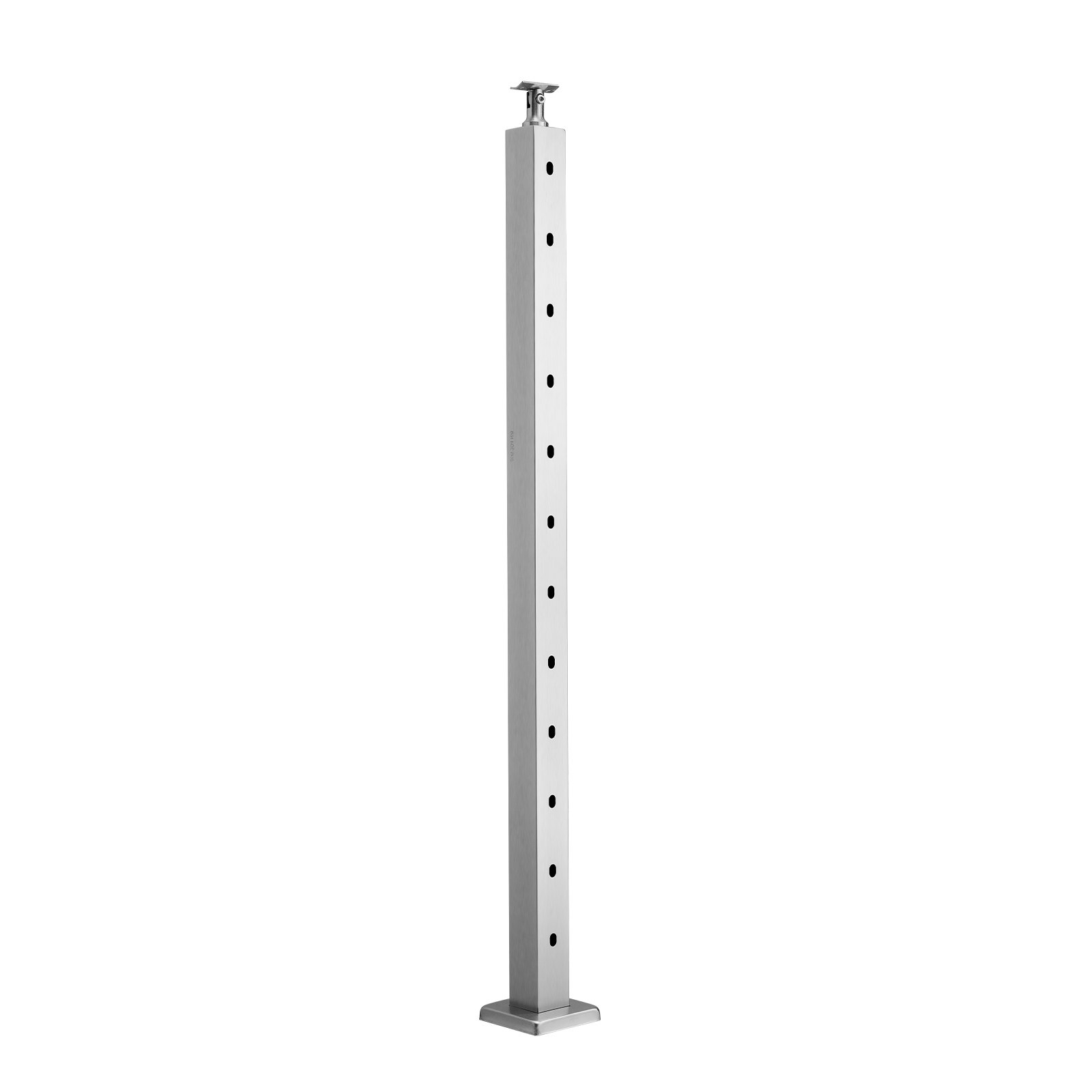 VEVOR Cable Railing Post, 42x2x2 Inch Stair Railing Post, with Pre-Drilled 30° Angled Holes, Stainless Steel Cable Rail Post with Horizontal and Curved Bracket, 1-Pack, Silver, 1JZLGZXYS1062TLWC001V0