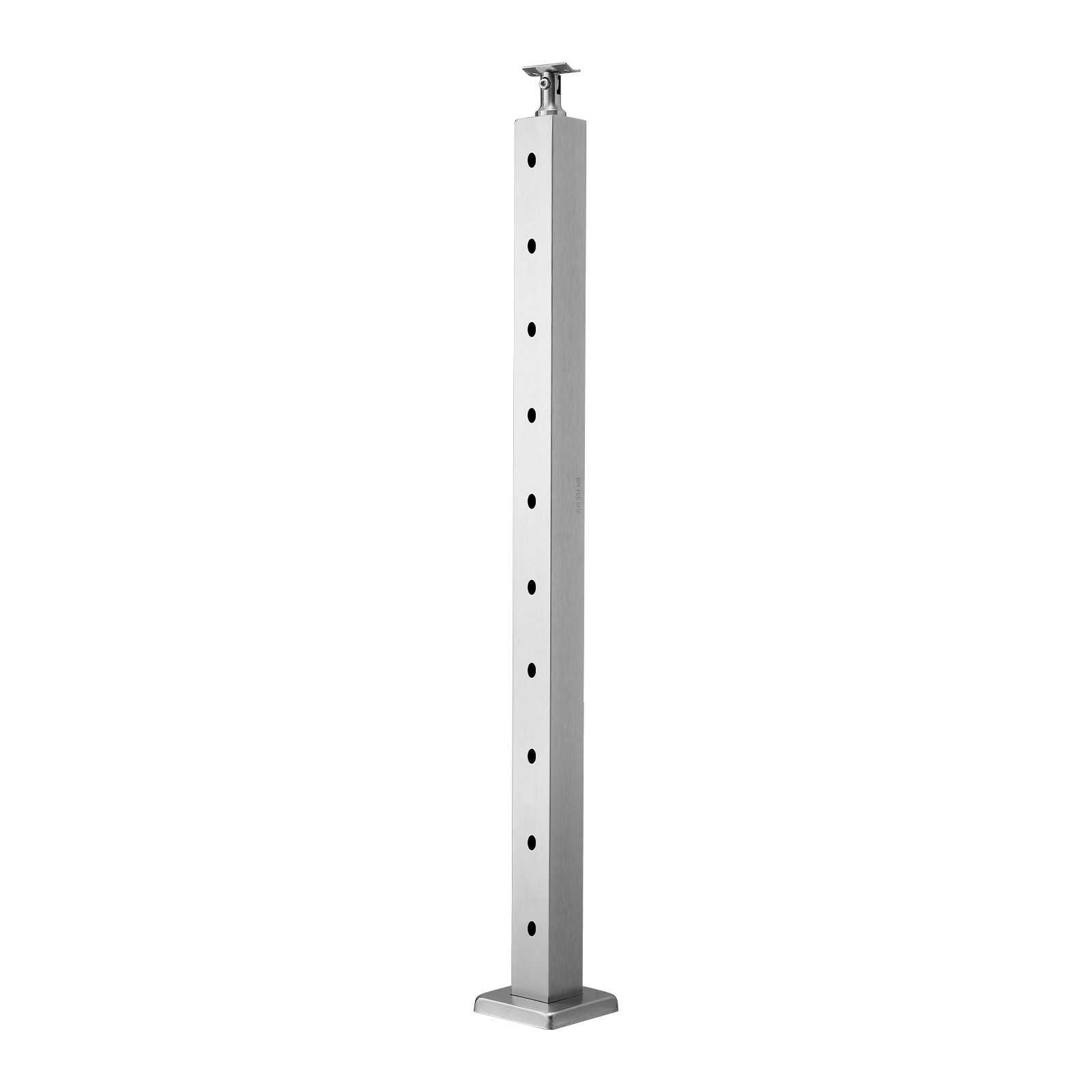 VEVOR 1-Pack Cable Railing Post, 36x2x2 In Horizontal-Hole Deck Railing Post with Pre-Drilled Holes, Stainless Steel Cable Rail Post with Horizontal and Curved Bracket, Silver, 1JZLGZXYS91466KZK001V0