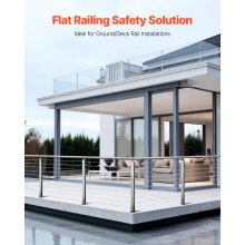 VEVOR Cable Railing Post Level Deck Stair Post 36 x 0.98 x 1.97" Cable Handrail Post Stainless Steel Wire Drawing Deck Railing Pre-Drilled Pickets with Mounting Bracket Stair Railing Kit Silver