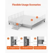VEVOR Cable Railing Post Level Deck Stair Post 36 x 0.98 x 1.97" Cable Handrail Post Stainless Steel Wire Drawing Deck Railing Pre-Drilled Pickets with Mounting Bracket Stair Railing Kit Silver1JZLGZXYS914I4BDB001V0