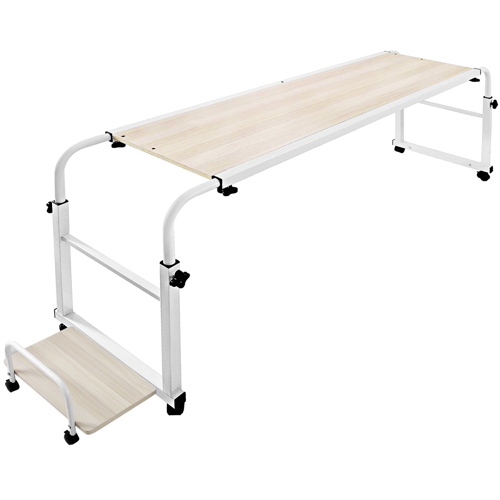 Mobile Trolley Computer Table Laptop Ipad Study Hospital Hall Desk W/ Console