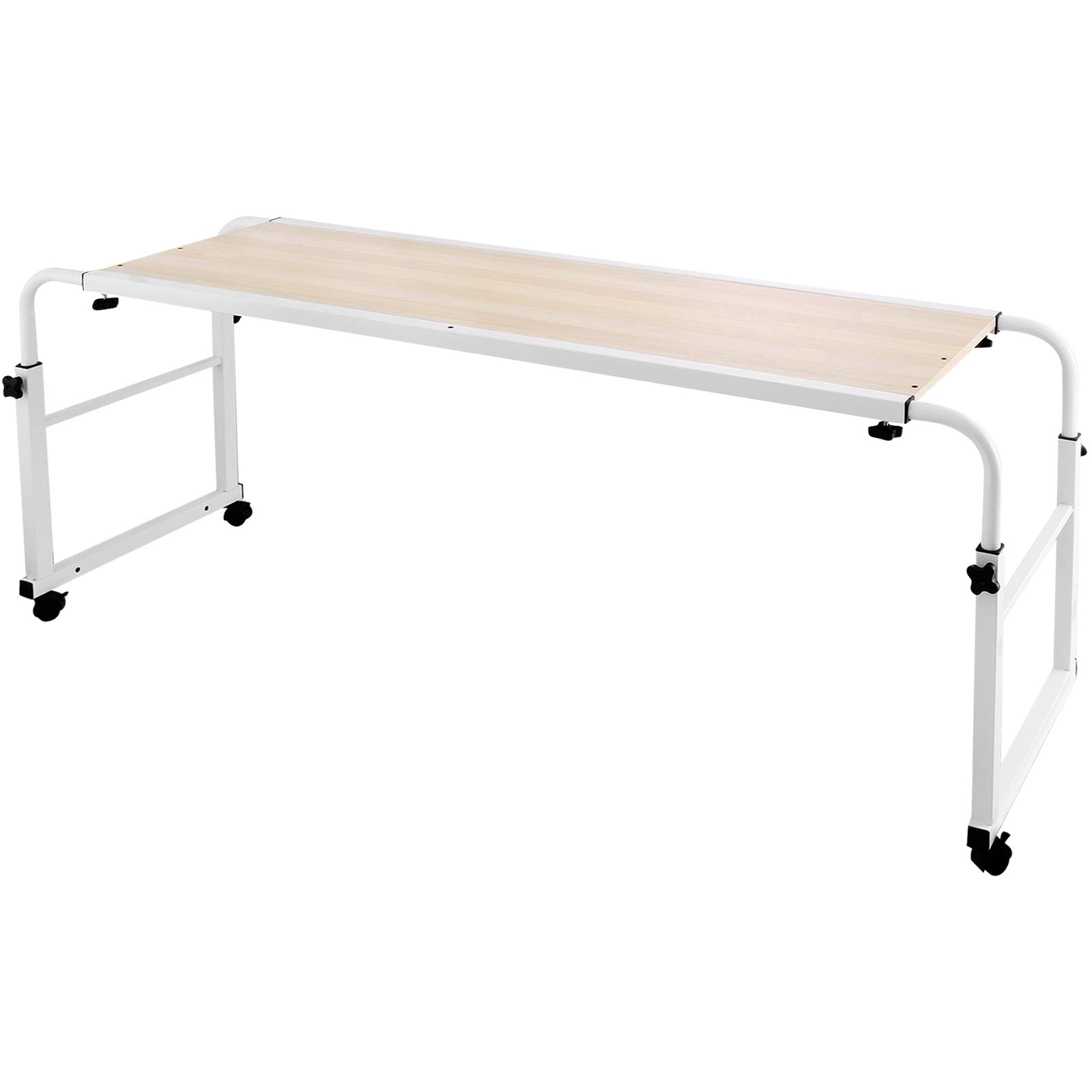 VEVOR 39 Inch Overbed Table with Wheels 1M Rolling Bed Table Mobile Over The Bed Table Laptop Cart Standing Workstation Computer Desk for Bed Hospital Home Office (1m)