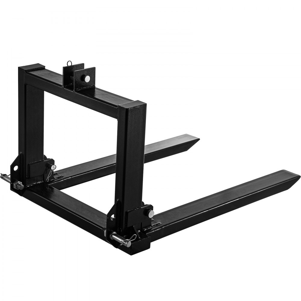 VEVOR 3 Point Hitch Pallet Fork 907.2 kg, Fork Attachment for Category 1 Tractor, 64.8x55.9x104.1 cm, Steel Tractor Heavy Equipment Attachment, for Tractor, Skid Steer Loader