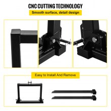 VEVOR 3 Point Hitch Pallet Fork 2000lbs, Fork Attachment for Category 1 Tractor, 25.5''x22''x41'', Steel Tractor Heavy Equipment Attachment, for Tractor, Skid Steer Loader