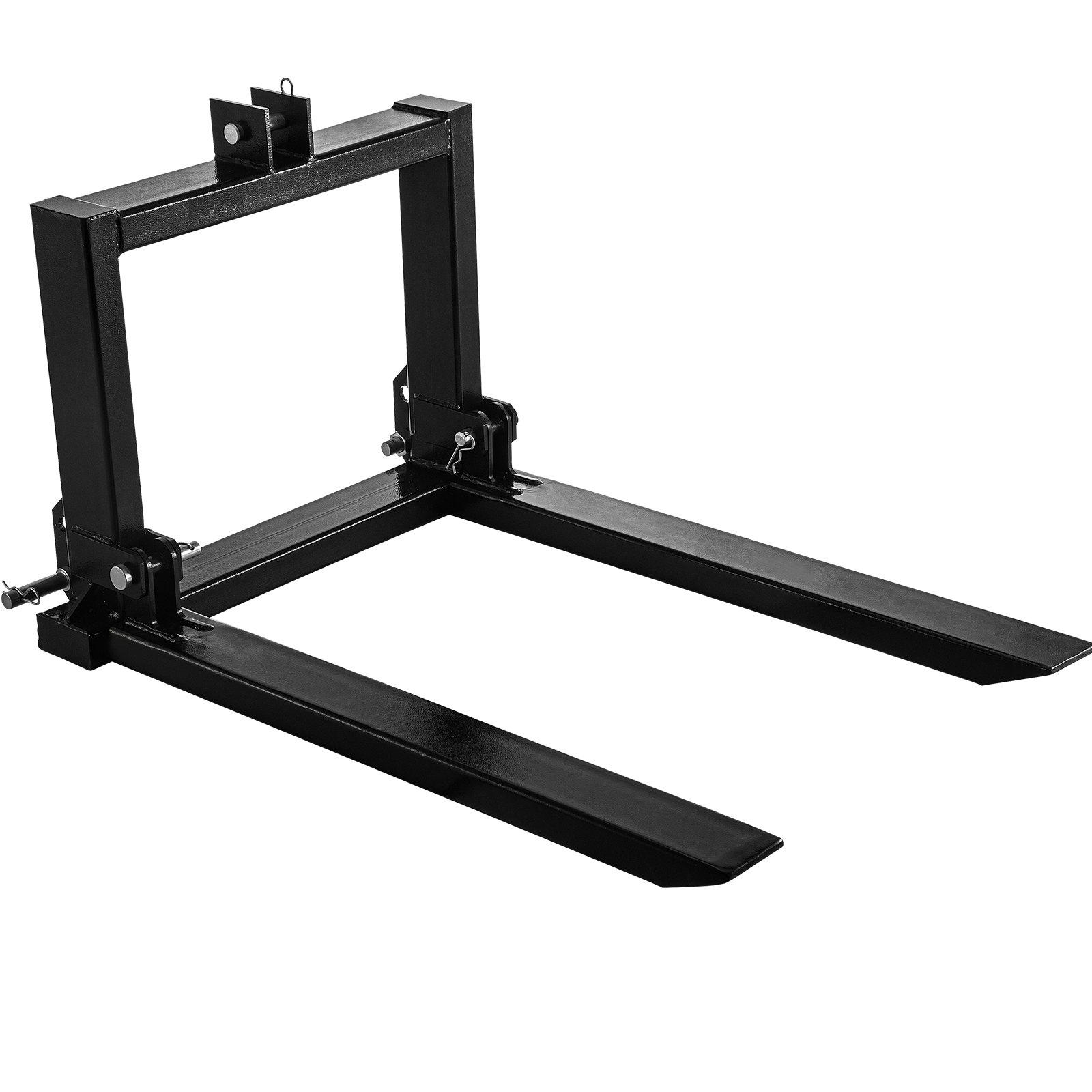 VEVOR 3 Point Hitch Pallet Fork 907.2 kg, Fork Attachment for Category 1 Tractor, 64.8x55.9x104.1 cm, Steel Tractor Heavy Equipment Attachment, for Tractor, Skid Steer Loader