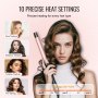 VEVOR 1-Inch Curling Iron Ceramic Hair Curling Wand for All Hair Types Rose Gold