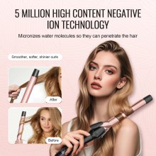 VEVOR 1-Inch Curling Iron Ceramic Hair Curling Wand for All Hair Types Rose Gold