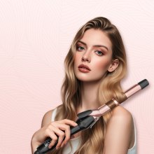 VEVOR 1-Inch Curling Iron Ceramic Hair Curling Wand for All Hair Types Rose Gold