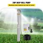 VEVOR Deep Well Pump 423ft 2HP 100L/MIN Stainless Steel Underwater Bore Submersible Pump 220V Deep Well Water Pump with Control Box