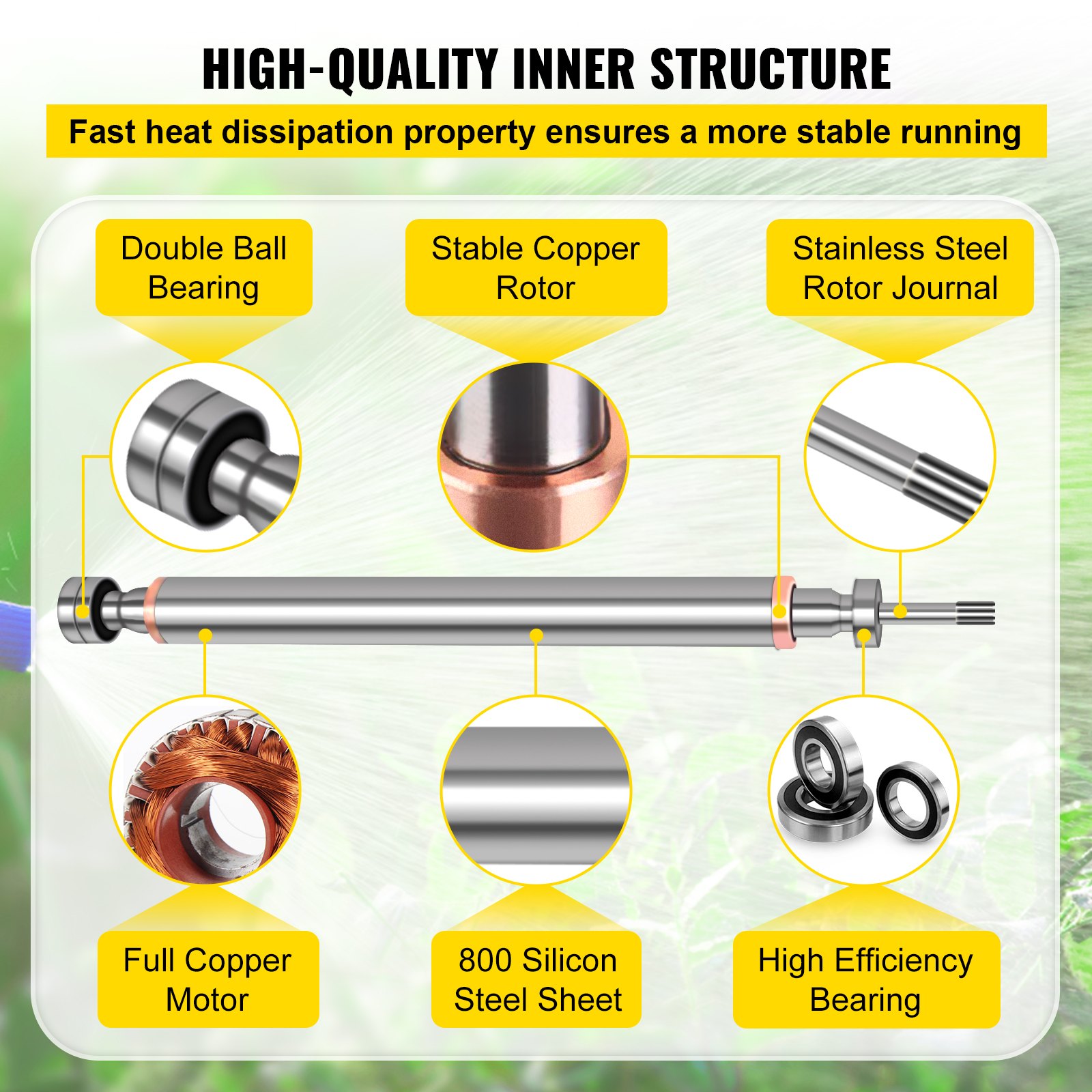 423FT 2HP Deep Well Pump Submersible 100L/MIN Stainless Steel Underwater Bore Long Life