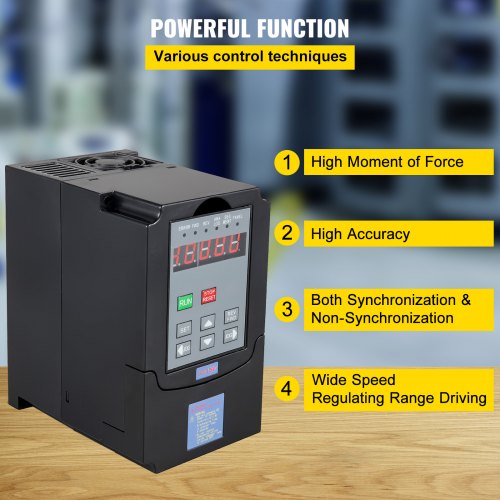 VEVOR 2.2KW 220V VFD Variable Frequency Drive Inverter for Spindle Motor Speed Control (2.2KW 220V)