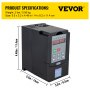 VEVOR VFD 2.2KW,Variable Frequency Drive 10A,CNC VFD Motor Drive Inverter Converter 220V,for Spindle Motor Speed Control (1or 3 Phase Input,3 Phase Output)