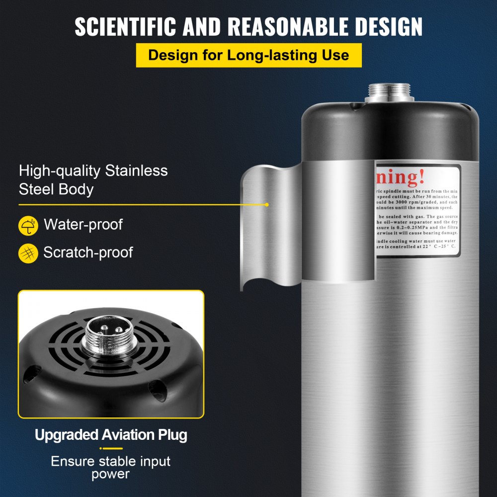 VEVOR 2.2KW 220V Air Cooled Spindle Motor ER20 CNC Air Cooling Spindle Motor for CNC Engraving Milling Machine
