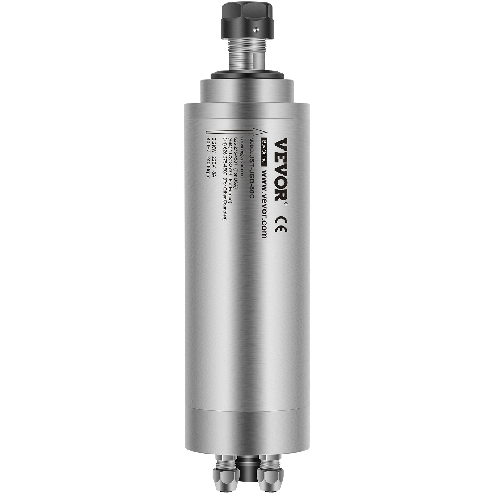 VEVOR Water Cooled Spindle Motor 2.2KW Spindle Motor Water Cooling 220V 24000rpm 400Hz ER20 Water-Cooled Spindle Motor for CNC Engraving Milling Machine