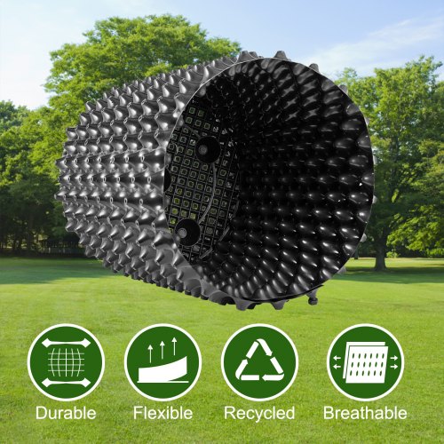 VEVOR 6PCS Air Root Pruning Pots, 2.5 Gallon Garden Propagation Pot, Black Equivalent Pot, Recycled Air-pruning Container, Air Root Pots Plant Root Trainer, with Base Screws & Non-Woven Fabric Pot